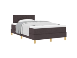 Cama Box com Almofada manual marrom escuro 120x200 cm
