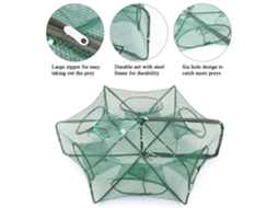 Rede Pescadora Dobrável Hexagonal 6 Buracos