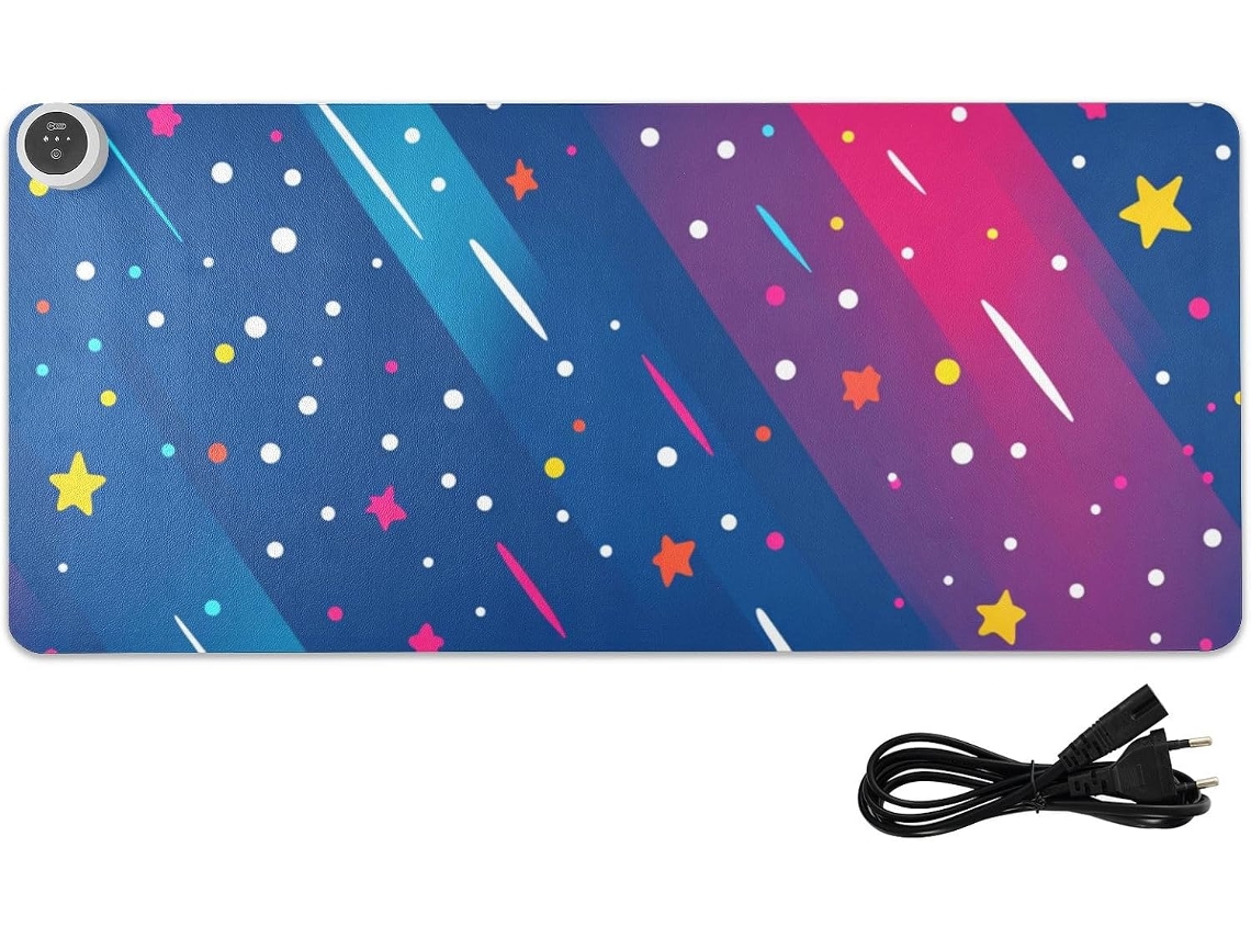 Mousepad Aquecido Vector Star em Couro Colorido, 80 X 33 Cm, Antiderrapante, para Computador Desktop e Acessór