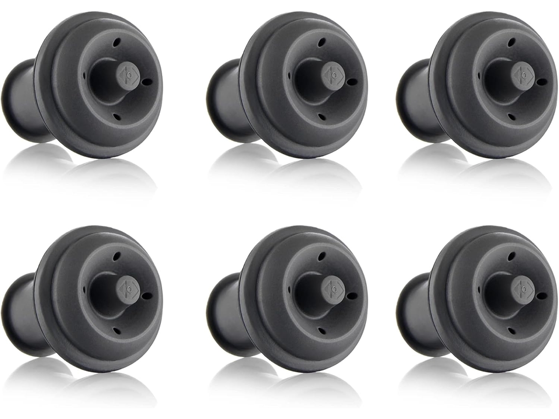 Conjunto de 6 Rolhas de Vinho Cinza BRILVIBERA