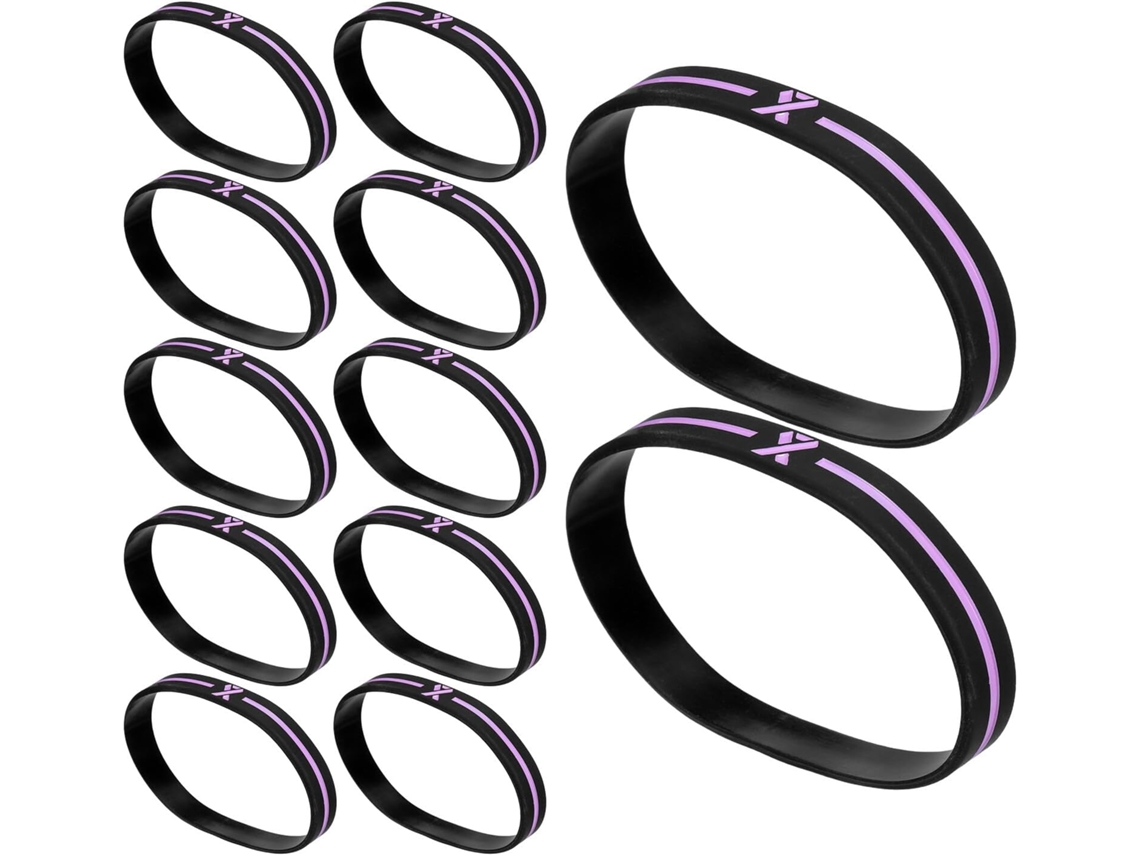 Pulseiras De Silicone Tehaux Pretas, Tamanho Padrão, Para Conscientização Sobre O Câncer De Mama, Pacote Com 30 Unidades