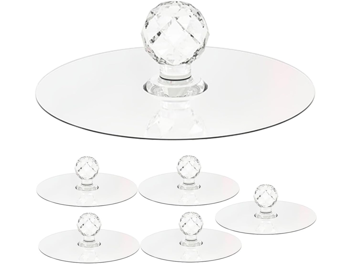 Conjunto De 6 Puxadores Cristal Acrílico Com Gancho Autoadesivo Para Pendurar