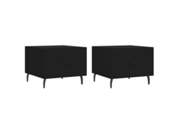 Conjunto de Mesas de Centro 2 Pcs Madeira Processada Preto MAISON EXCLUSIVE (50x50x40 cm)
