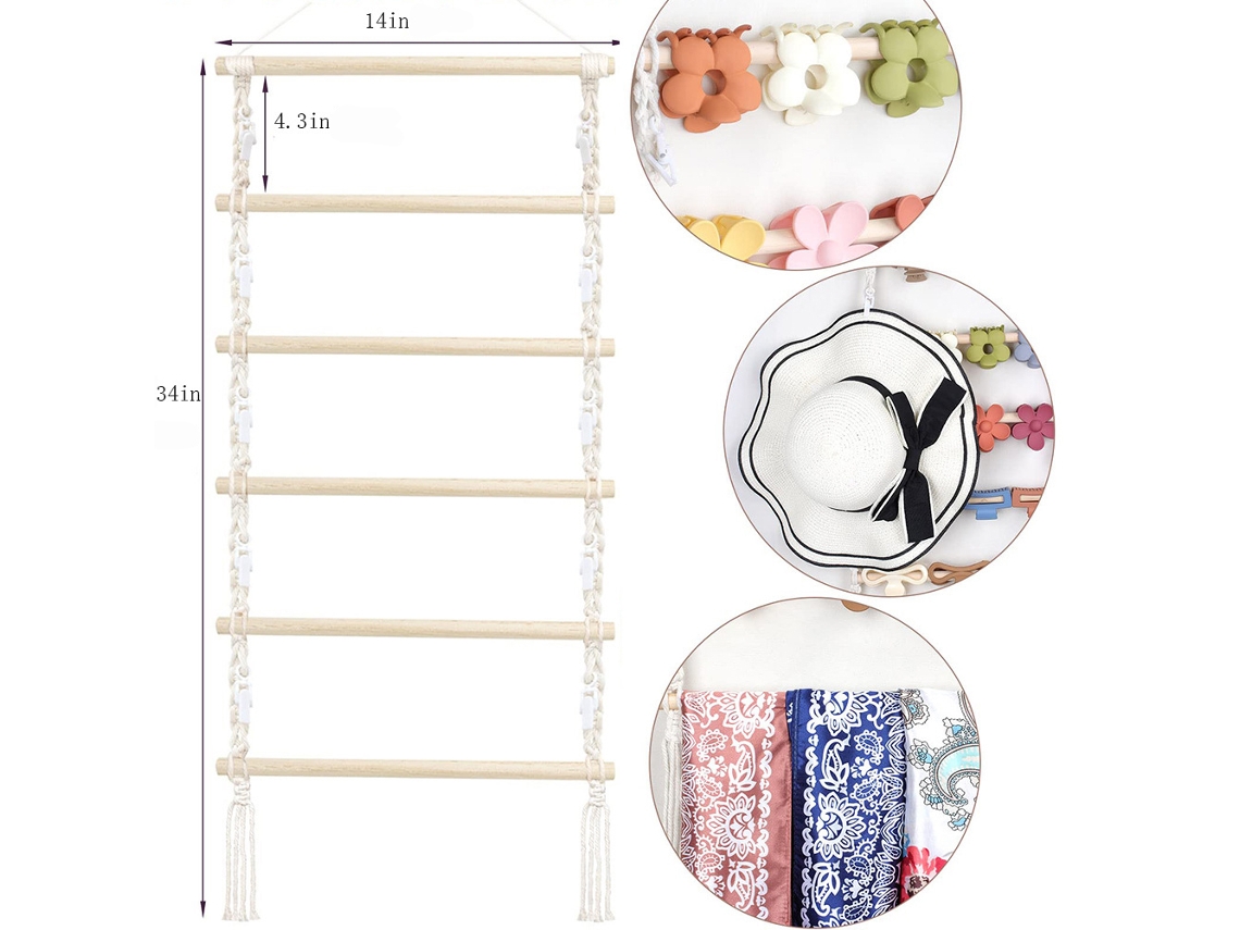 Organizador de Grampos de Cabelo com 10 Grampos em Macramê | S/MARCA