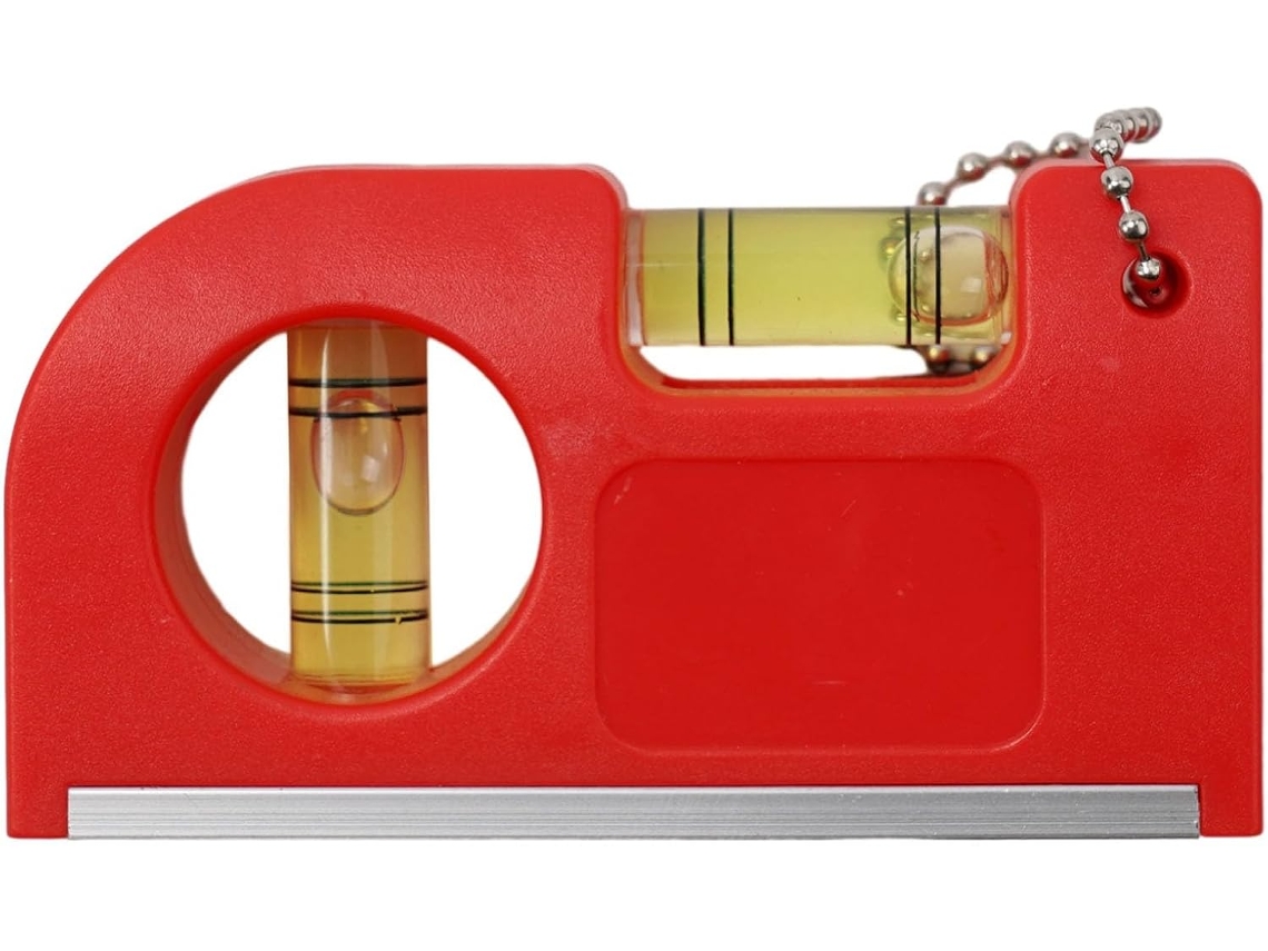 Mini Nível De Bolha Para Chaveiro, Portátil Com Base Magnética Em