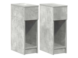 Bedside Cabinet, Bedside Cabinets Vidaxl Cinzeto Madeira Processada (n/a)