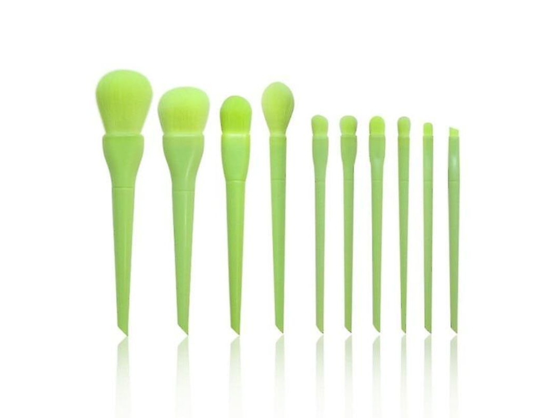 Kit de 10 Pincéis de Maquiagem Profissional para Olhos e Rosto com Applicador de Sombra