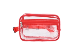 Bolsa Transversal AQUAFORGE PVC, impermeável, ajustável, grande capacidade, transparente, viagem vermelha