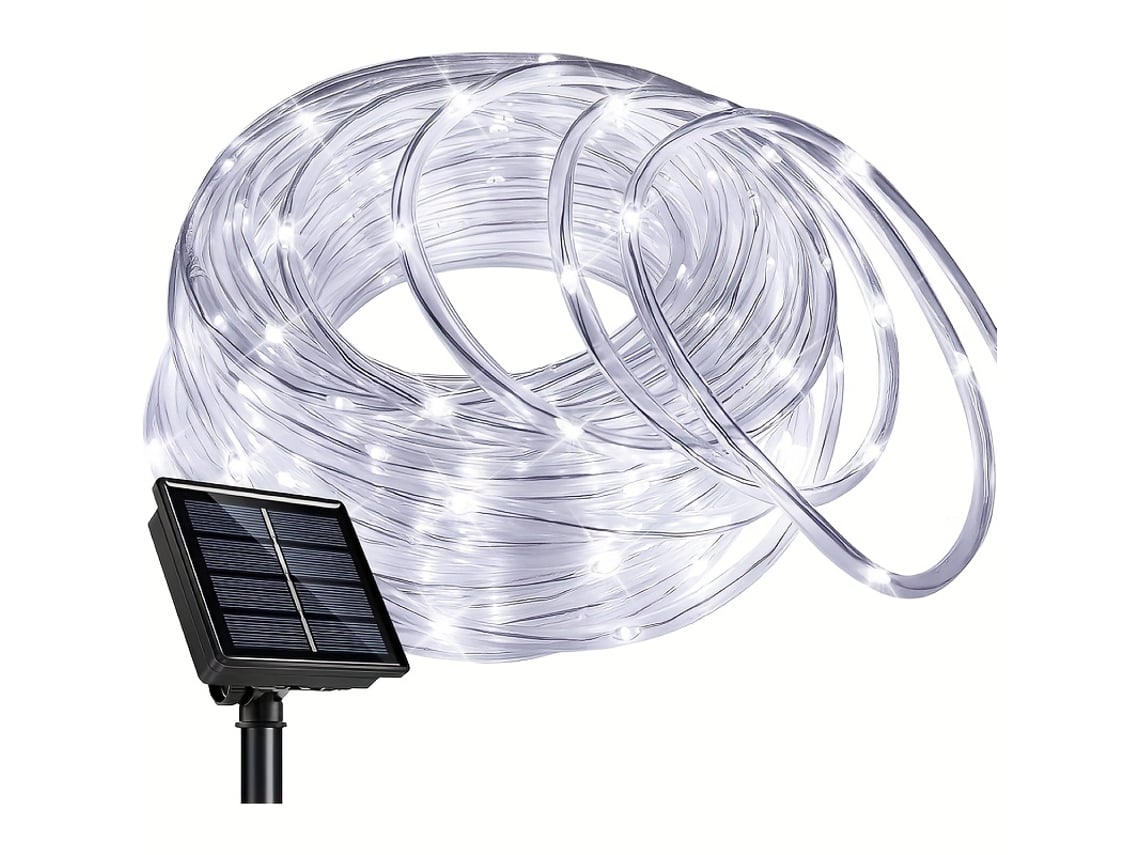 Luzes De Led Cordão, Cordão De Luzes Solares, À Prova D'água, 7 M, 50 Luzes, 8 Modos, Luzes De Fada (branco) Spqment