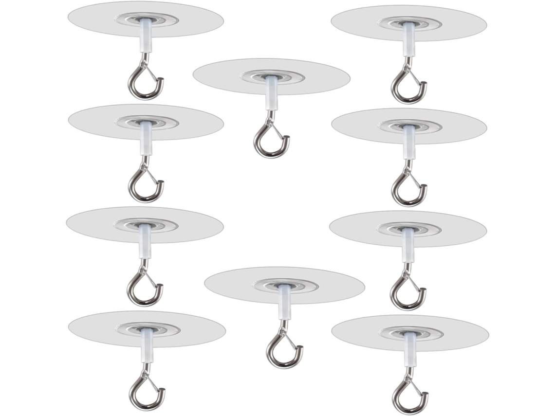 10 Ganchos Adesivos Para Teto, Sem Necessidade De Furar, Gancho Pendur