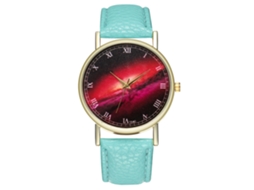 Reloj De Pulsera De Aleación Analógico De Cuarzo Con Dial Redondo Para Parejas Color Verde Claro