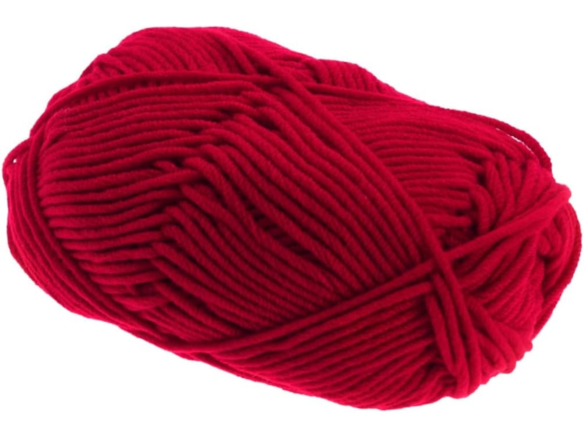 Fio De Algodão, 50 G, Vermelho, Grosso Para Cachecóis E Gorros