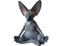 Estátua de gato Zen Yoga em resina, 2025, decoração de jardim, escultura para ambientes internos e externos, presente para amantes de gatos.
