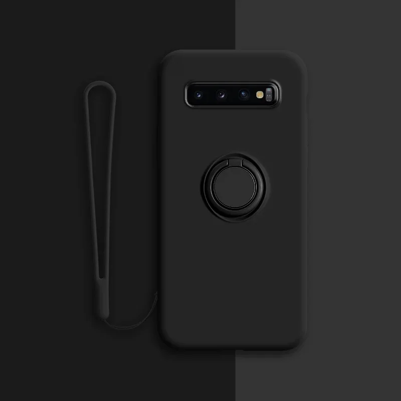 (samsung S8, Preto) Capa Protetora De Silicone Macio Para Samsung, Com Suporte De Anel