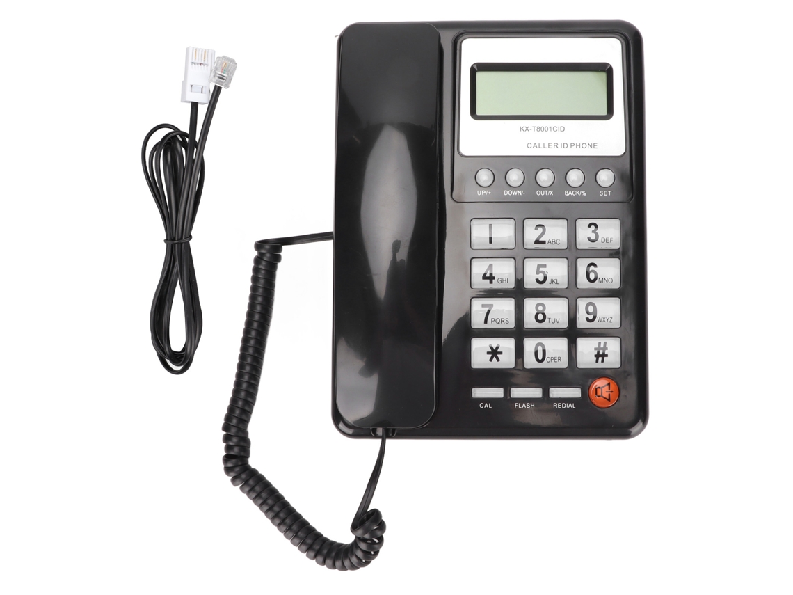 Aetheria telefone Fixo com Fio Kxt8001cid com Id Chamada Lcd para Casa Escritório Hotel Preto
