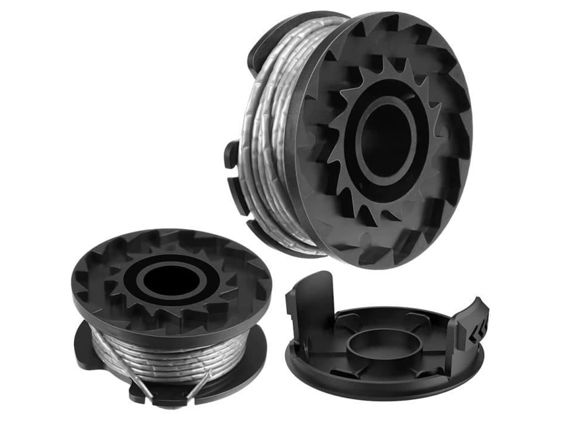 Kit com 2 Carretéis de Fio para Aparador de Grama AQUAFORGE, compatível com Bosch Easygrasscut 18 23 26 Preto
