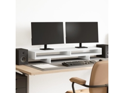 Vidaxl Suporte Para Monitor 100x27x15 Cm Derivados De Madeira Branco