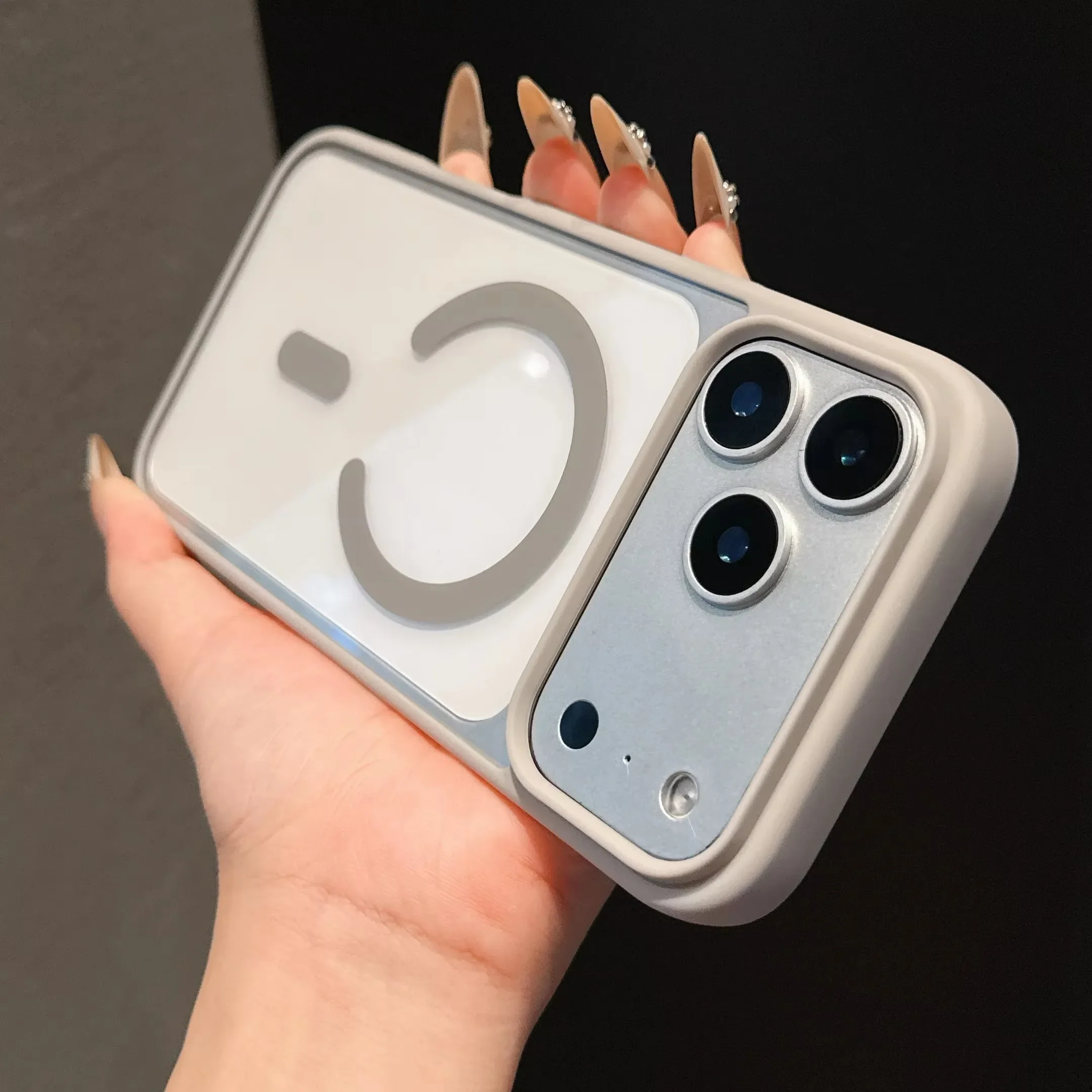 (iphone 13 Mini Cinza) Compatível Com Capa Protetora Magsafe E Tampa Traseira De Acrílico.