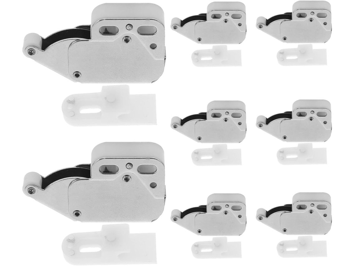 Conjunto Genérico De 8 Fechos Ocultos Com Fechamento Automático Para Portas Armário, Com Mola E Sistema De Abertura Por