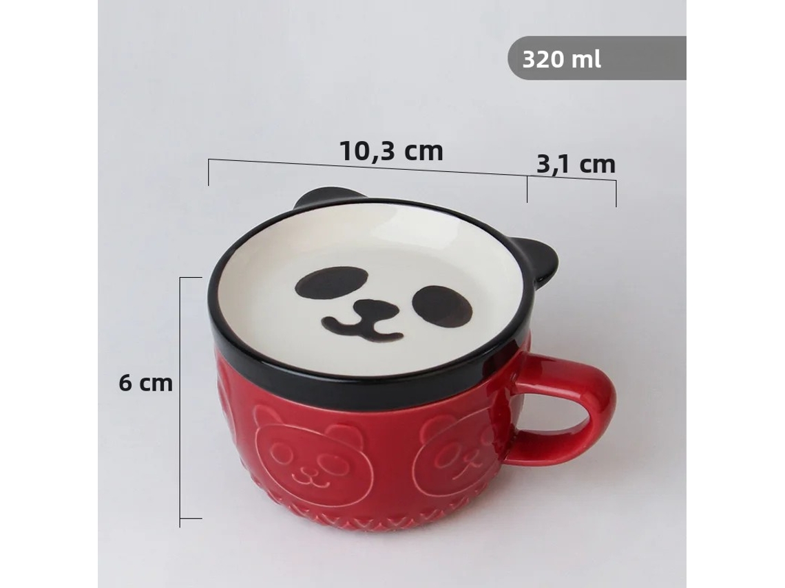 Caneca De Café Com Desenho Criativo De Gato Japonês (vermelha), Com Tampa De Cerâmica Ecológica.