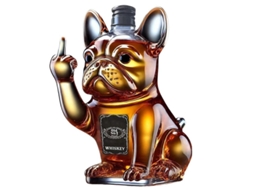 Decantador de Whiskey Bulldog Francês Divertido Nova LINE Dispenser de Licor para Bar Casa e Vinho
