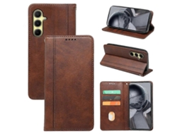 Compre Capa Carteira De Couro Para Samsung Galaxy A34 5g Com Textura De Bezerro Marrom