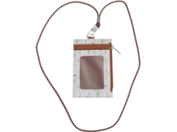 Porta Crachá Cor Café Com Cordão Removível Em Couro Pu, Elegante E Protetor, Ideal Trabalho E Estudos