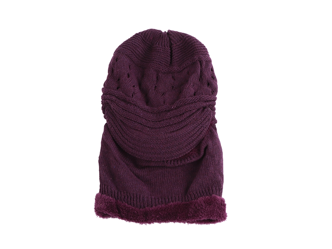 Gorro Bufanda de Inverno com Forro Polar e Aletas S/MARCA