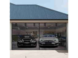 Tela de porta de garagem 16x7ft, pet, com fechamento magnético, para garagem de 2 carros, preta | S/MARCA
