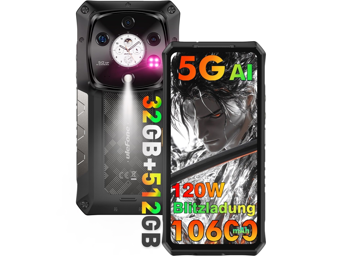 Smartphone 6.67 5g Ai Ulefone Armor 28 Pro 32gb 512gb 120hz 1.04 Subtela Preto