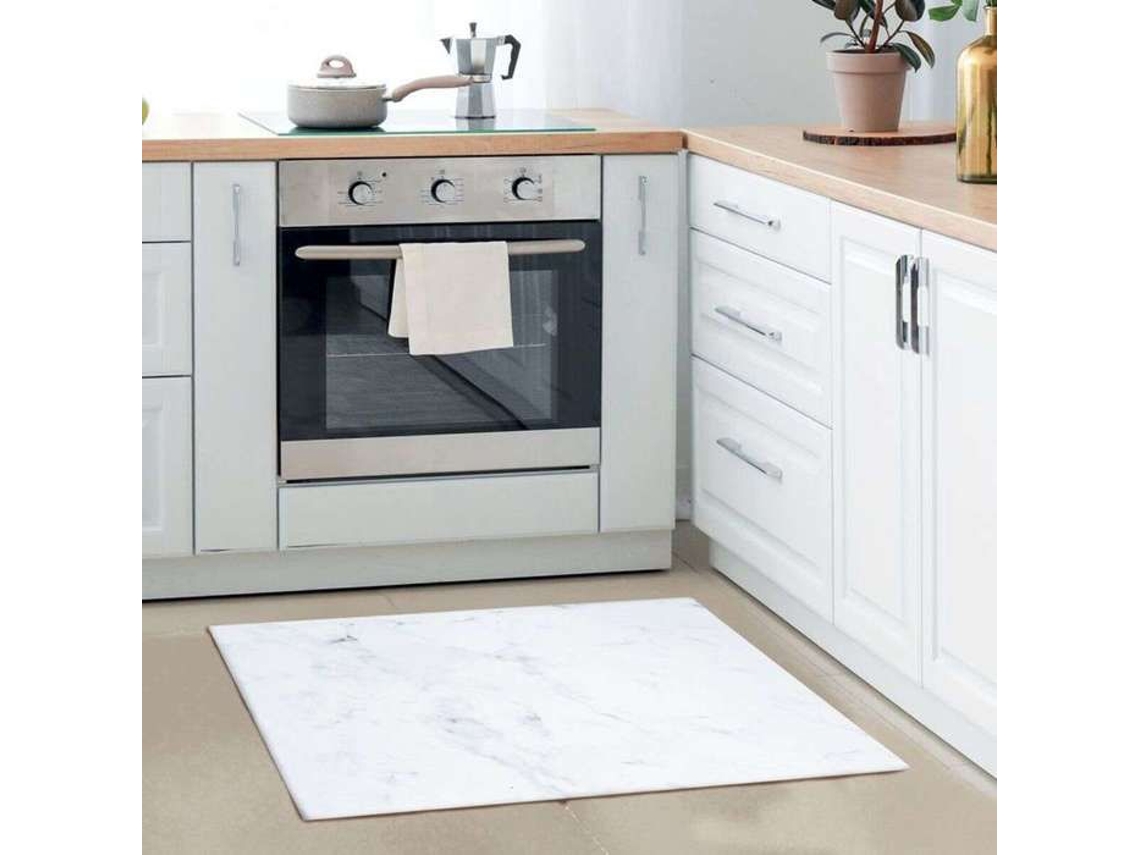 Tapete - A Fábrica De Decoração - Tapete De Cozinha Retangular Mármore - 45x75 Cm - Vinil Antiderrapante - Resistente À Água