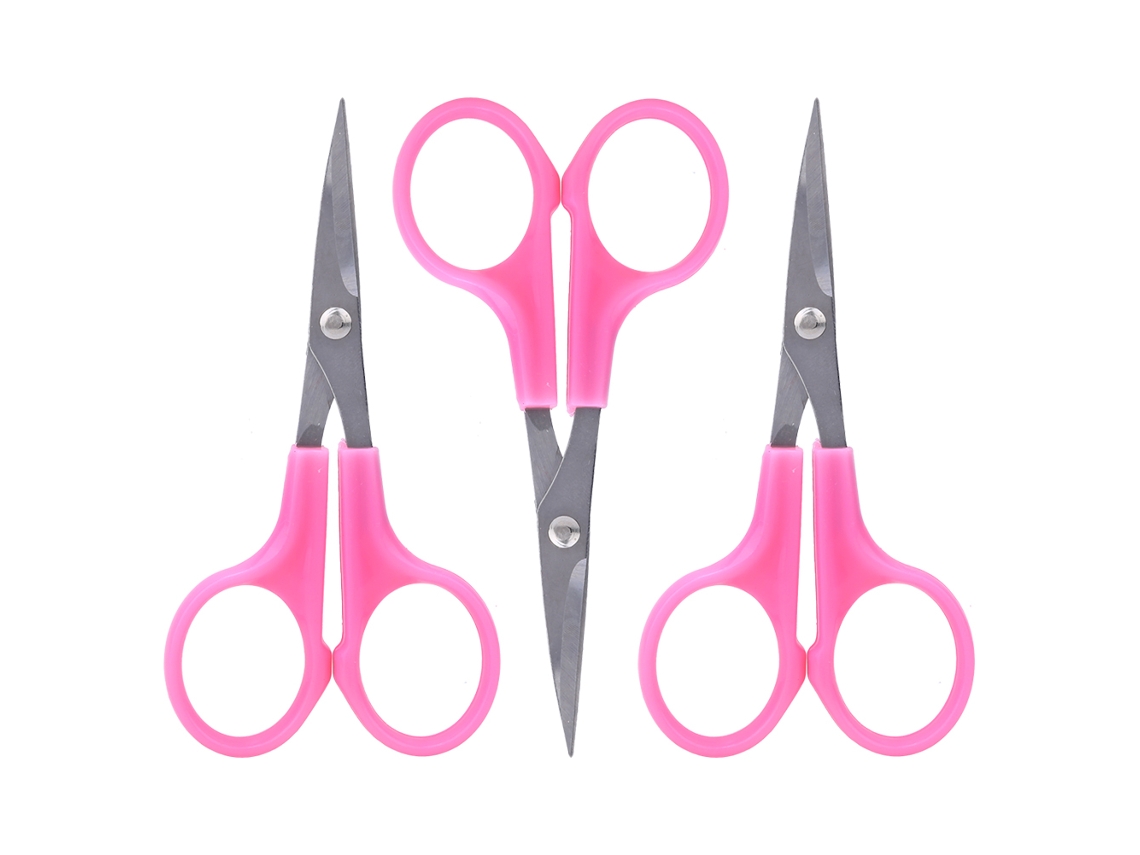 Tesoura de Bordado de 3 Peças, 11,4 Cm , com Cabo de Aço Inoxidável e Plástico Abs, Ferramenta para Artesanato. AQUAFORGE (4,5 Polegadas)