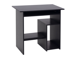 Mesa de Escritório Moderna em Madeira com Suporte para Cpu e Bandeja Retrátil para Teclado.80x45x75 Cm.preto BTFORUS