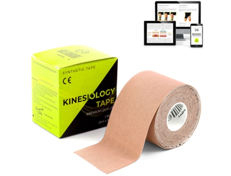 Kalahari 1 X Rolo De Fita Kinesiológica Profissional Com E-Book De Aplicações - Synthetic Kinesiology Tape Para Melhor Adesão E Resistência À Água