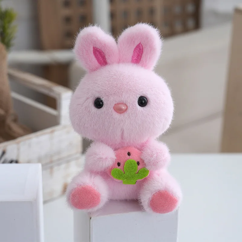 Chaveiro de Pelúcia Coelho Frutado Fofo de 15cm MDUG (rosa)