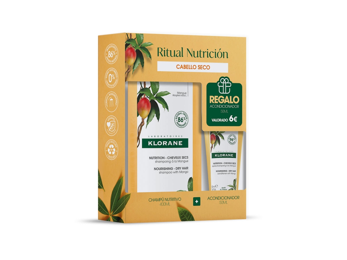 Champô Nutritivo Al Mango Conjunto Klorane 2 Unid.