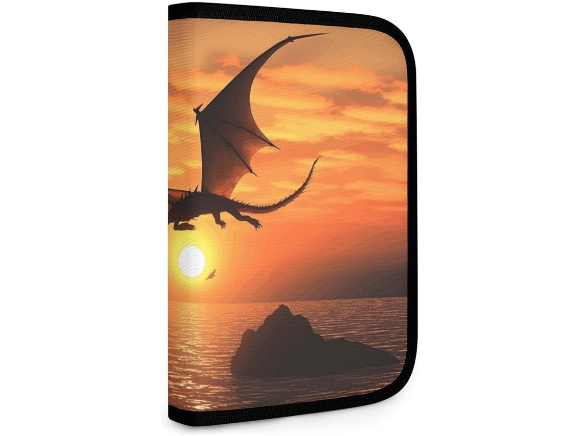 Bolsa Dobrável Para Ferramentas Com Estampa De Dragão Voador Ao Pôr Do Sol No Mar, Bolsa De Armazenamento Pequena, Bolsa