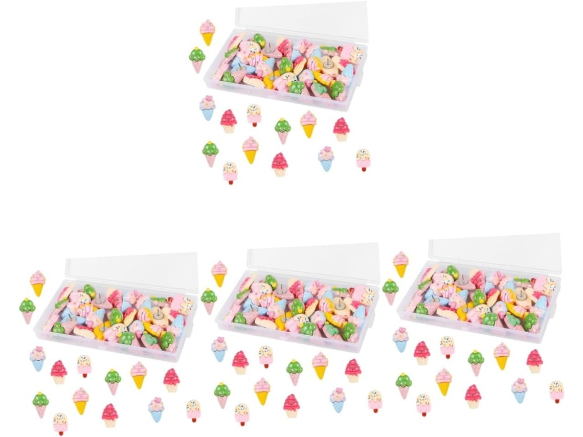 Conjunto De 60 Tachinhas Multifuncionais Em Formato Sorvete Para