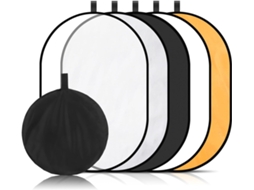 Refletor Fotográfico Dobrável 5 em 1 Amosfun Nylon, Portátil para Fotografia de Retratos e Produtos, Acessório