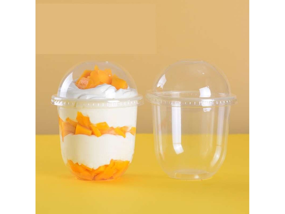 50 Unidades De Copos Descartáveis ​​para Bolo De Mousse De 360 ​​ml Com Trava Aquaforge