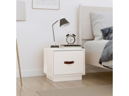 Vidaxl Mesa De Cabeceira 40x34x45 Cm Madeira De Pinho Maciça Branco