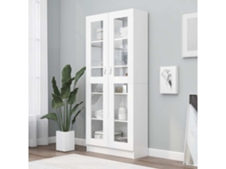 Vidaxl Armário Vitrine 82,5x30,5x185cm Derivados De Madeira Branco