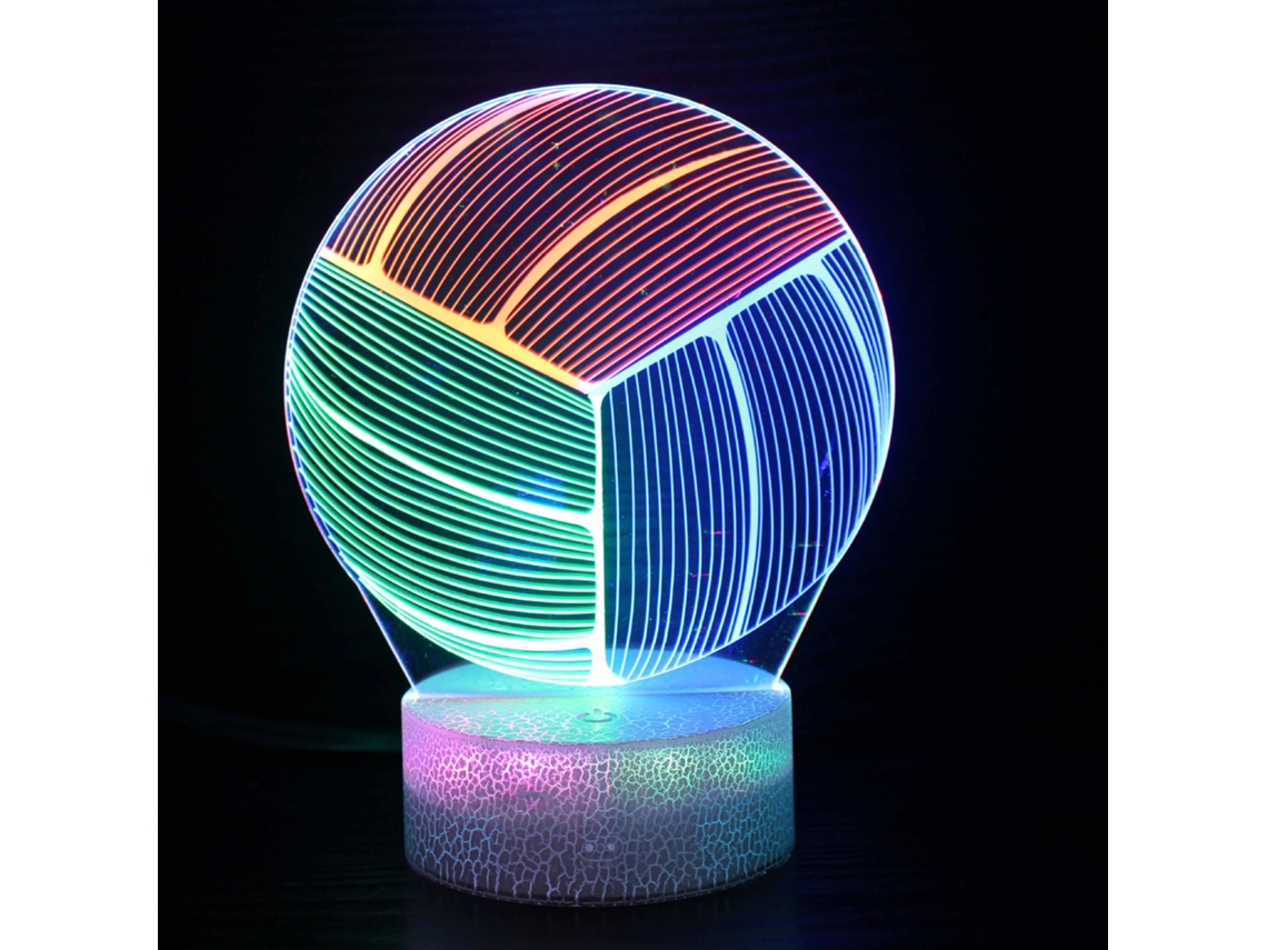 Luz Da Noite De Voleibol, 16 Cores Que Mudam Com Controle Remoto 3d Noturna Visual Estéreo Henten Home
