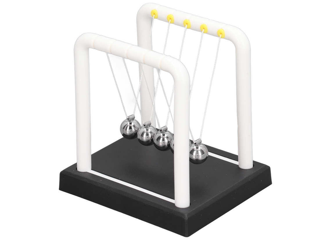 Rebe-balança De Newton Bolas Ciencia Física Estudo Decoração Escritório Relaxamento Bola Pendular Branco 3.5x2.91x3.7in