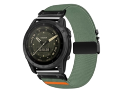 Bracelete para Garmin nylon elástico trama diagonal com fivela de paraquedas verde agulha de pinheiro (22mm)