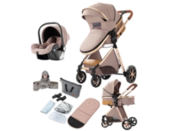 Carrinho de Bebé Dobrável MAGIC ZC Yv9, Cor Cáqui, Equipado com Sistema de Suspensão e Cesto de Arrumação