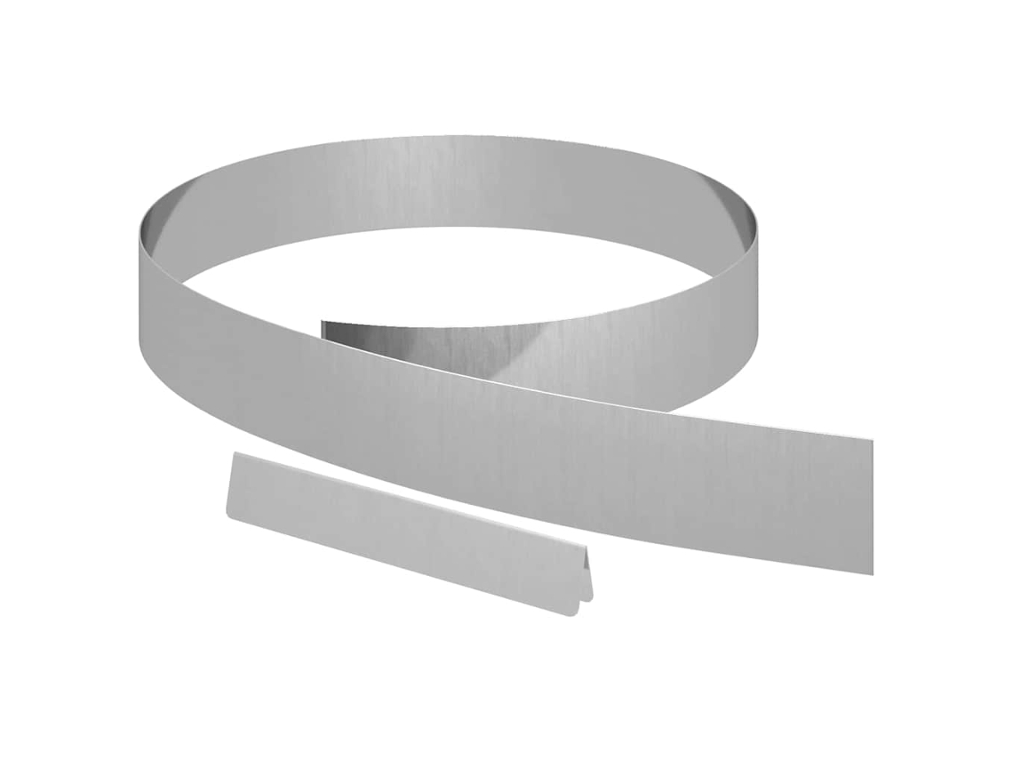 Conjunto 4 Bordas De Jardim Vidaxl Prateado Aço (450 X 10 Cm)