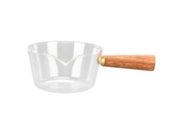 Panela de Leite de Vidro com Punho de Madeira LAXISCREED