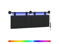 Conjunto 1 Cabeceira Suspensa Vidaxl Preto Veludo (130 X 55 X 5 Cm)