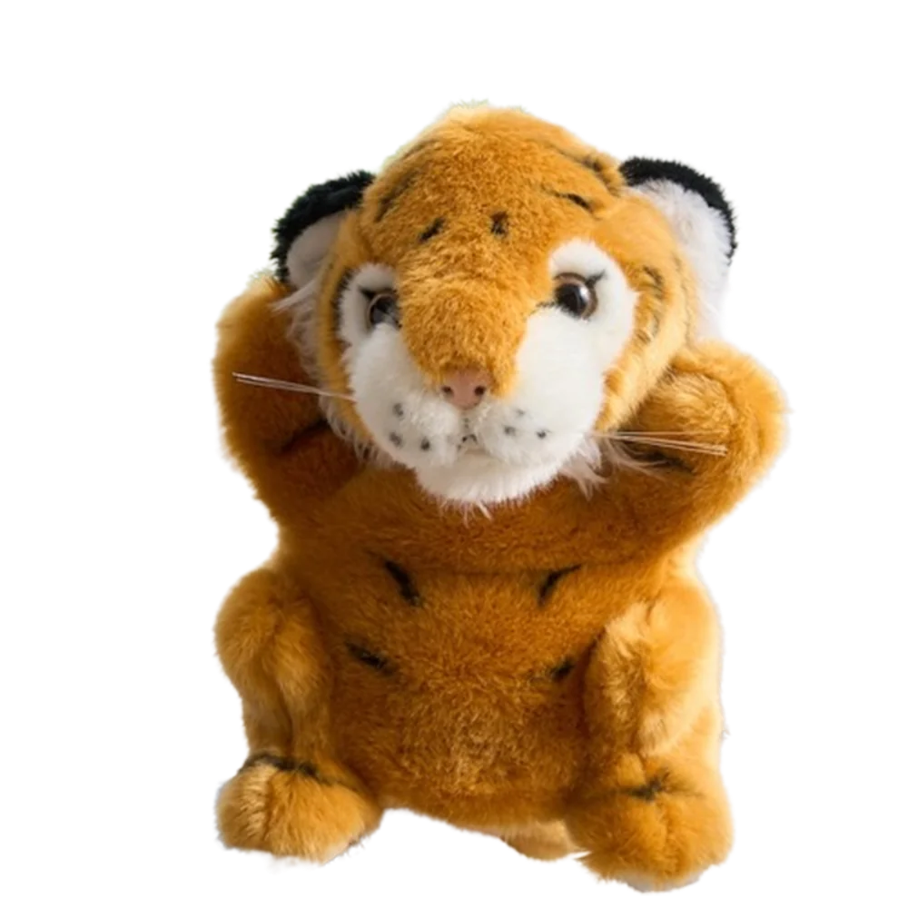 Fantoche de Mão Tigre de Pelúcia da Story Animal, 20cm MDUG (marrom)